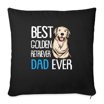 Golden Retriever | Golden Retriever - Housse de coussin décorative 45 x 45 cm - noir - Devant