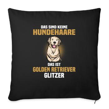 Golden-Retriever | Golden Retriever - Sofakissenbezug 45 x 45 cm - Schwarz - Vorne