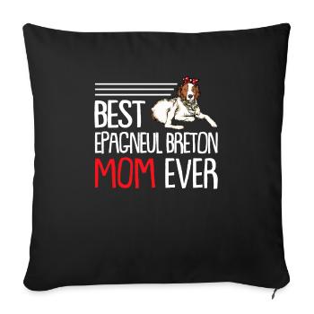 Epagneul Breton - Housse de coussin décorative 45 x 45 cm - noir - Devant