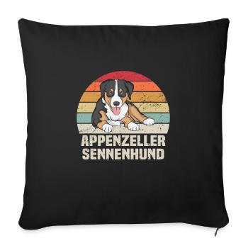 Appenzeller Sennenhund - Housse de coussin décorative 45 x 45 cm - noir - Devant