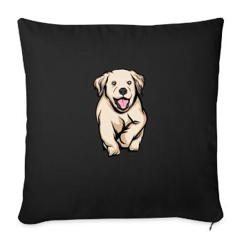 Golden Retriever | Golden Retriever - Housse de coussin décorative 45 x 45 cm - noir - Devant