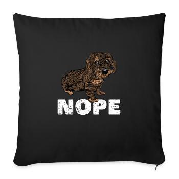 Nope Teckel teckel teckel - Housse de coussin décorative 45 x 45 cm - noir - Devant