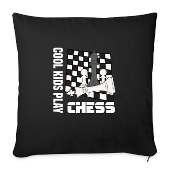 Chess Sayings - Sofa pillowcase 17,3'' x 17,3'' (45 x 45 cm) - black - Front