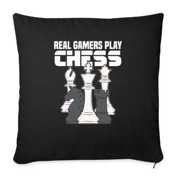Chess Sayings - Sofa pillowcase 17,3'' x 17,3'' (45 x 45 cm) - black - Front