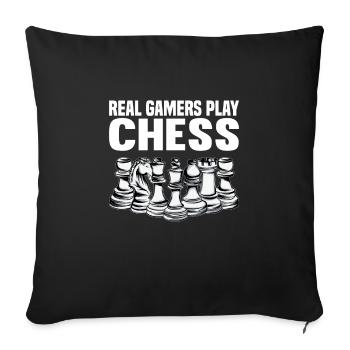 Chess Sayings - Sofa pillowcase 17,3'' x 17,3'' (45 x 45 cm) - black - Front