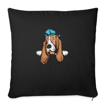 Basset Hound - Sofakissenbezug 45 x 45 cm - Schwarz - Vorne