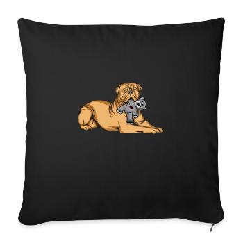 Bordeauxdogge - Sofakissenbezug 45 x 45 cm - Schwarz - Vorne