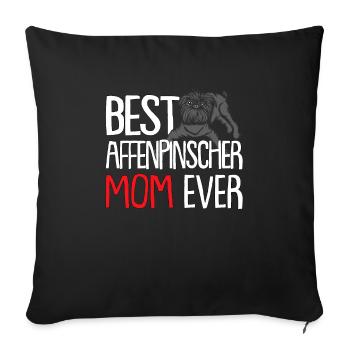 Affenpinscher Chien Maman Frauchen Affenpinscher - Housse de coussin décorative 45 x 45 cm - noir - Devant