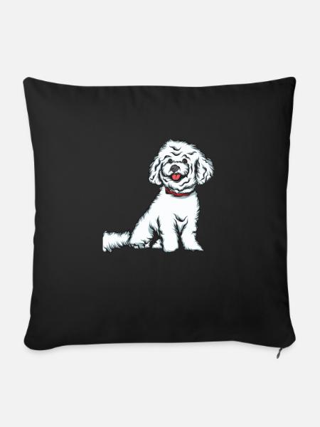Bichon Frise - Sofakissenbezug 45 x 45 cm - Schwarz