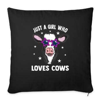 Farmer Farmer Stable Cows | Cow - Sofa pillowcase 17,3'' x 17,3'' (45 x 45 cm) - black - Front