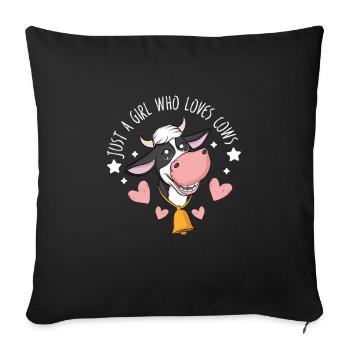Farmer Farmer Stable Cows | Cow - Sofa pillowcase 17,3'' x 17,3'' (45 x 45 cm) - black - Front