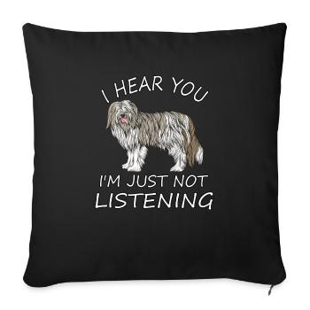 Bearded Collie - Sofa pillowcase 17,3'' x 17,3'' (45 x 45 cm) - black - Front