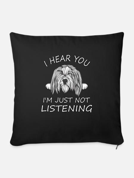 Bearded Collie - Sofakissenbezug 45 x 45 cm - Schwarz