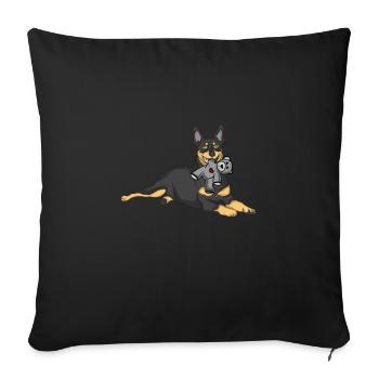 Australian Kelpie Stofftier - Sofakissenbezug 45 x 45 cm - Schwarz - Vorne