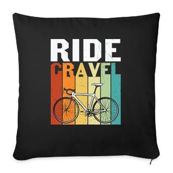 Ride Cravel Retro Sunset Riding Bicycle - Sofakissenbezug 45 x 45 cm - Schwarz - Vorne