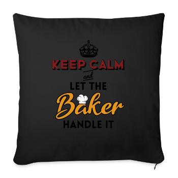 boulanger boulangerie boulangerie dictons pétrissier - Housse de coussin décorative 45 x 45 cm - noir - Devant
