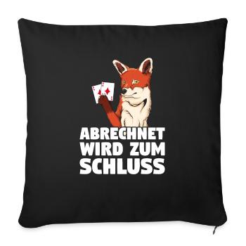 Schafkopf Skat Kartenspiel | Doppelkopf - Sofakissenbezug 45 x 45 cm - Schwarz - Vorne