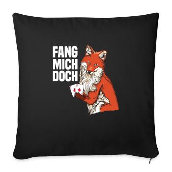 Schafkopf Skat Kartenspiel | Doppelkopf - Sofakissenbezug 45 x 45 cm - Schwarz - Vorne
