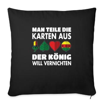 Schafkopf Skat Kartenspiel | Doppelkopf - Sofakissenbezug 45 x 45 cm - Schwarz - Vorne