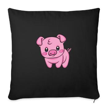Porc domestique Élevage de sangliers | Cochon - Housse de coussin décorative 45 x 45 cm - noir - Devant