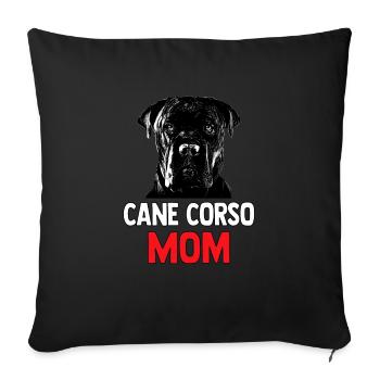 Chien Mama Puppy Maman Cane Corso - Housse de coussin décorative 45 x 45 cm - noir - Devant