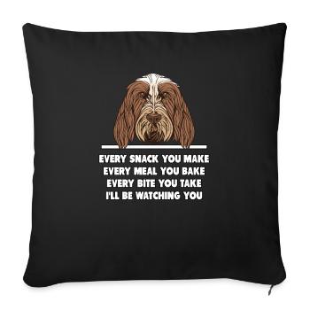 Spinons Chien Propriétaire Chiens Maman - Housse de coussin décorative 45 x 45 cm - noir - Devant