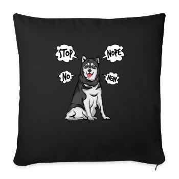 Alaska Malamute Husky Chien - Housse de coussin décorative 45 x 45 cm - noir - Devant