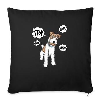 Drahthaar Foxterrier Glatthaar Foxterrier - Sofakissenbezug 45 x 45 cm - Schwarz - Vorne