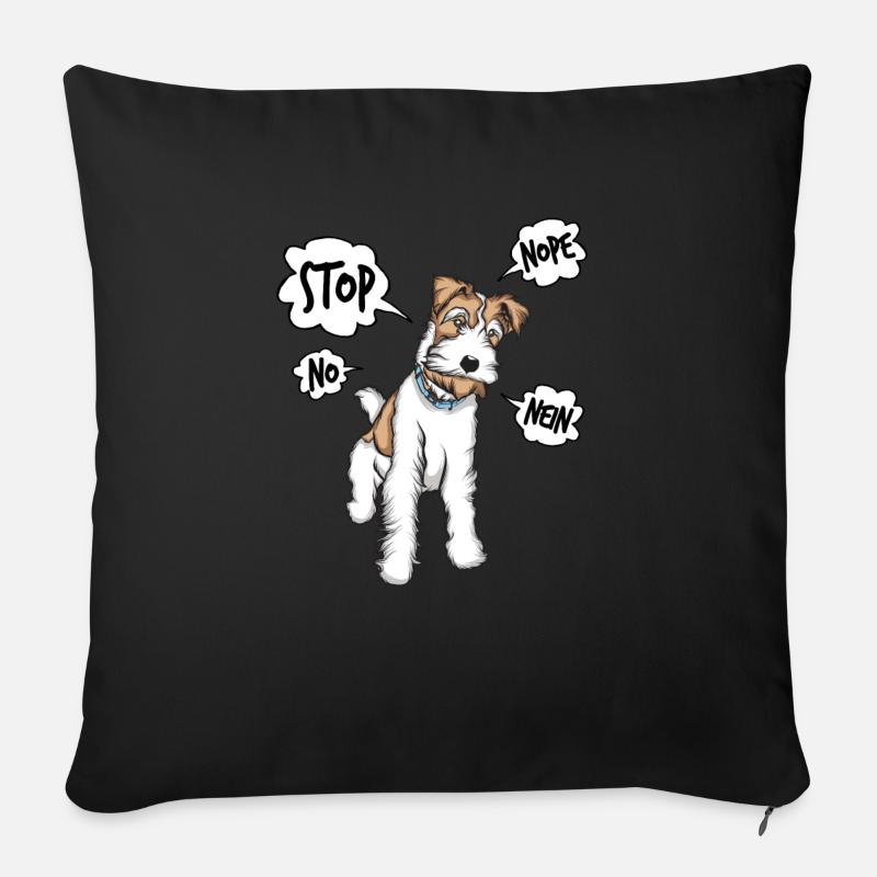 Drahthaar Foxterrier Glatthaar Foxterrier - Sofakissenbezug 45 x 45 cm - Schwarz