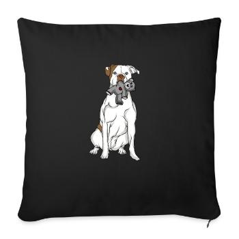 American Bulldog - Sofa pillowcase 17,3'' x 17,3'' (45 x 45 cm) - black - Front