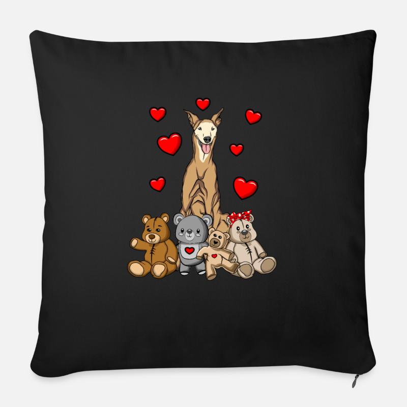 Lévrier Galgo Espanol - Housse de coussin décorative 45 x 45 cm - noir