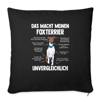 Drahthaar Foxterrier Glatthaar Foxterrier - Sofakissenbezug 45 x 45 cm - Schwarz - Vorne