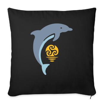 Tribal dolphin - Sofakissenbezug 45 x 45 cm - Schwarz - Vorne