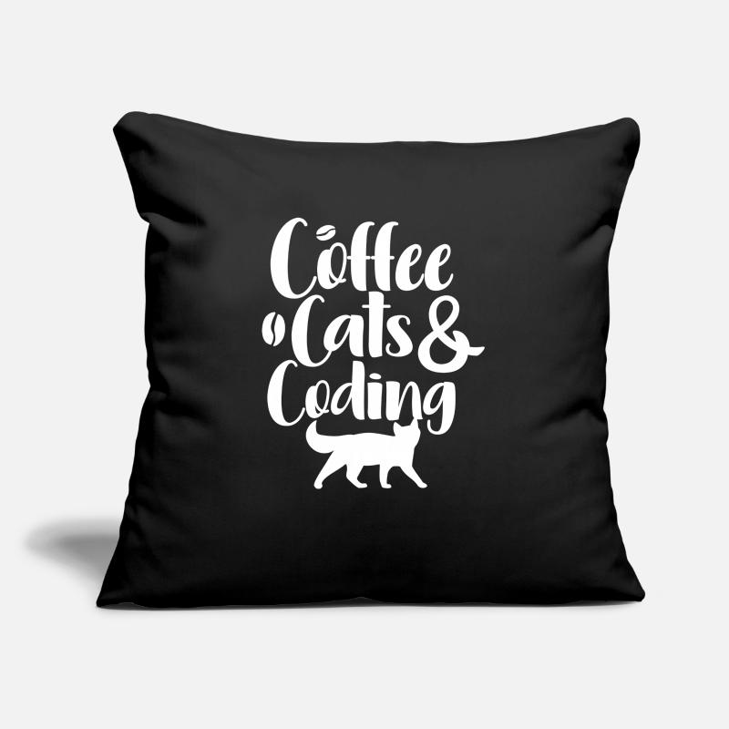 Coffee Cats And Coding Sofa pillowcase 17,3'' x 17,3'' (45 x 45 cm)