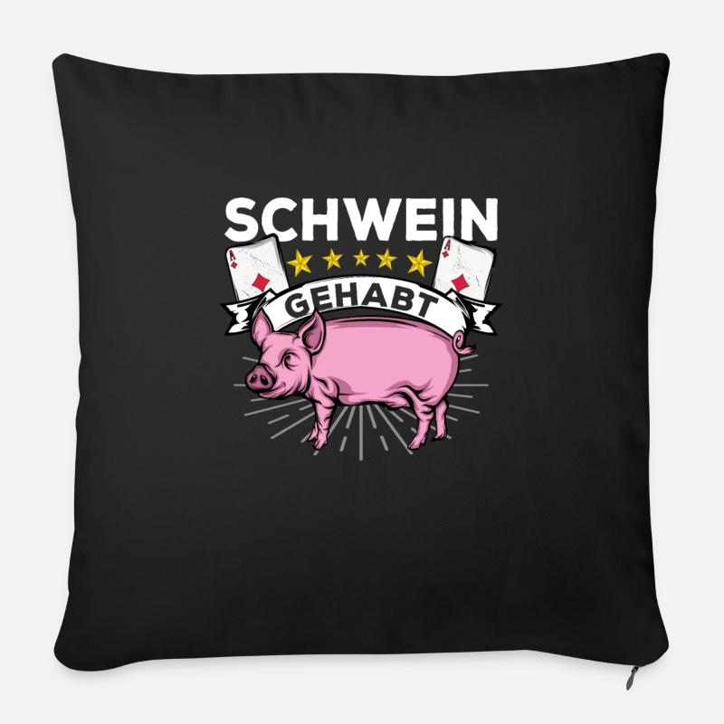 Doppelkopf - Sofakissenbezug 45 x 45 cm - Schwarz