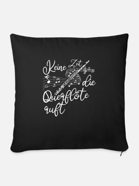 Querflöte - Sofakissenbezug 45 x 45 cm - Schwarz