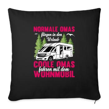 Camping Oma - Sofakissenbezug 45 x 45 cm - Schwarz - Vorne