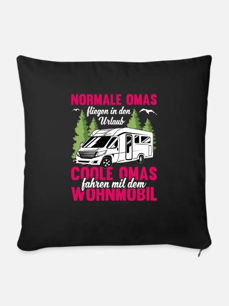 Camping Oma - Sofakissenbezug 45 x 45 cm - Schwarz