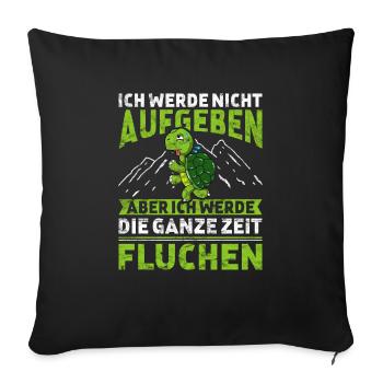 Ich werde nicht aufgeben aber fluchen Joggen - Sofakissenbezug 45 x 45 cm - Schwarz - Vorne