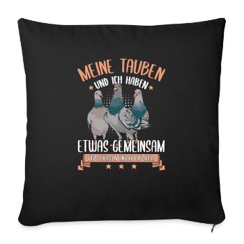 Tauben Taubenvögel Vögel Taube - Sofakissenbezug 45 x 45 cm - Schwarz - Vorne