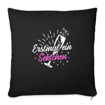 Sekt Damen Hokus Pokus Sektchen Modus - Sofakissenbezug 45 x 45 cm - Schwarz - Vorne