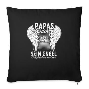 Papas Mädchen Ich War Einmal Sein Engel - Sofakissenbezug 45 x 45 cm - Schwarz - Vorne