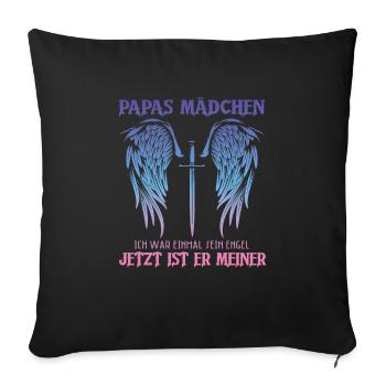 Papas Mädchen Ich War Einmal Sein Engel - Sofakissenbezug 45 x 45 cm - Schwarz - Vorne