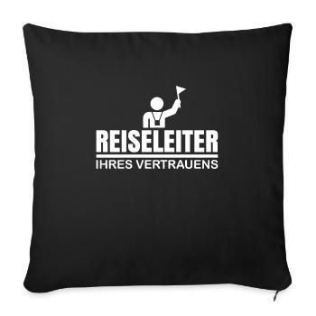 Reiseleiter Reiseführer Tour Guide Tourisenführer - Sofakissenbezug 45 x 45 cm - Schwarz - Vorne