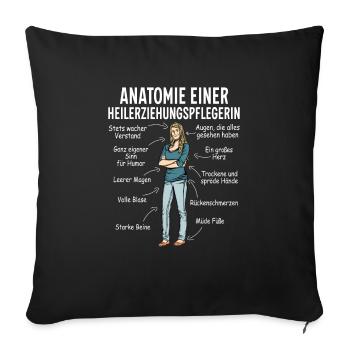 Heilerziehungspfleger Altenpflege Sozialbereich - Sofakissenbezug 45 x 45 cm - Schwarz - Vorne