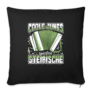 Steirische Harmonika Ziachorgl Quetschn Steiermark - Sofakissenbezug 45 x 45 cm - Schwarz - Vorne