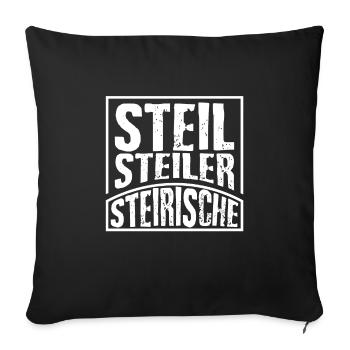 Quetschn Steirische Harmonika Volksmusik - Sofakissenbezug 45 x 45 cm - Schwarz - Vorne