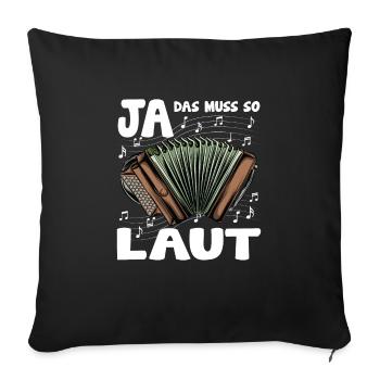Quetschn Steirische Harmonika Volksmusik - Sofakissenbezug 45 x 45 cm - Schwarz - Vorne