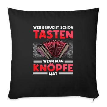 Steirische Harmonika Ziachorgl Quetschn Steiermark - Sofakissenbezug 45 x 45 cm - Schwarz - Vorne