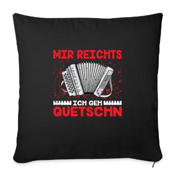 Quetschn Steirische Harmonika Volksmusik - Sofakissenbezug 45 x 45 cm - Schwarz - Vorne